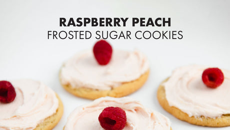 Raspberry Peach Frosted Sugar Cookies