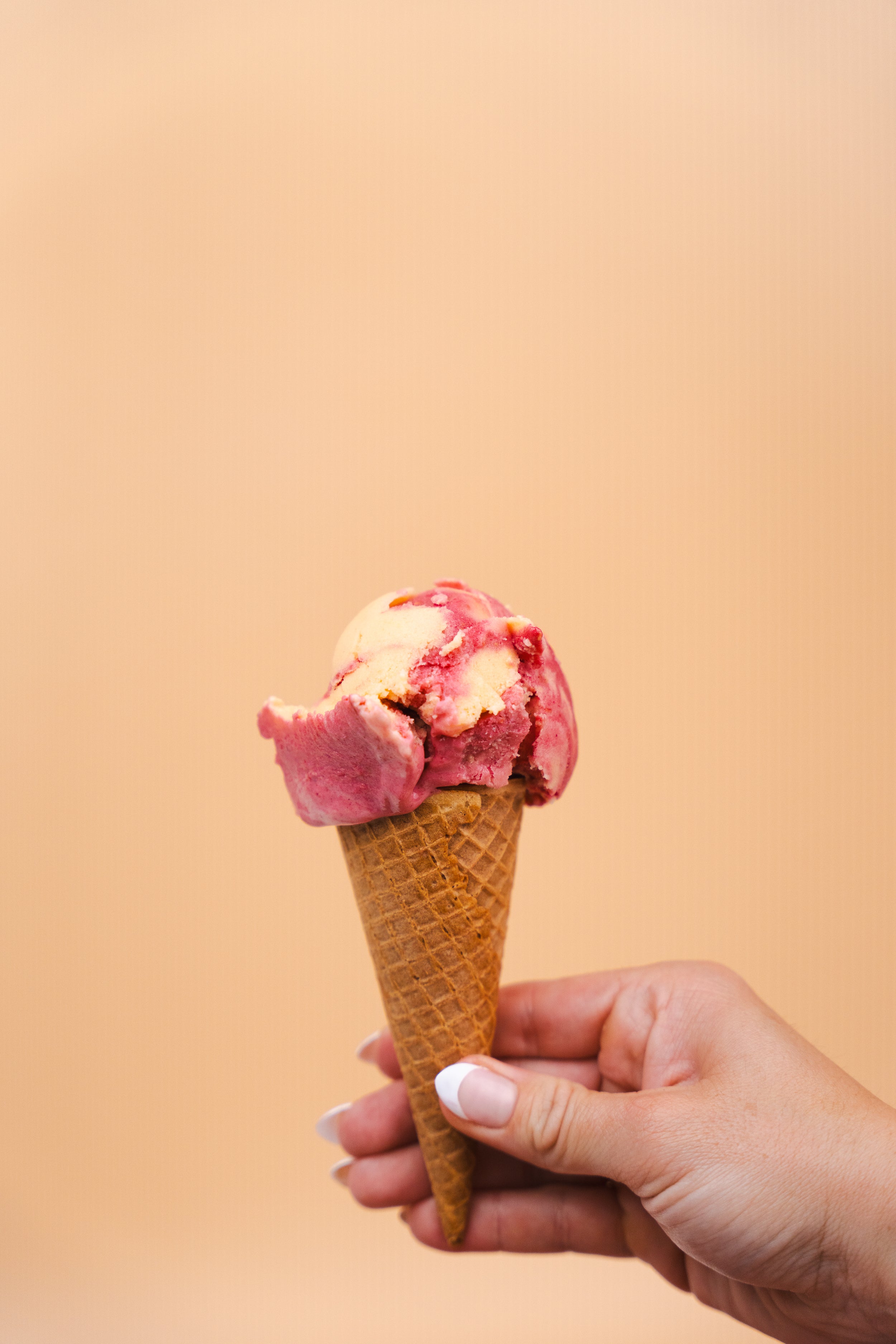 Raspberry Peach Swirl Sherbet