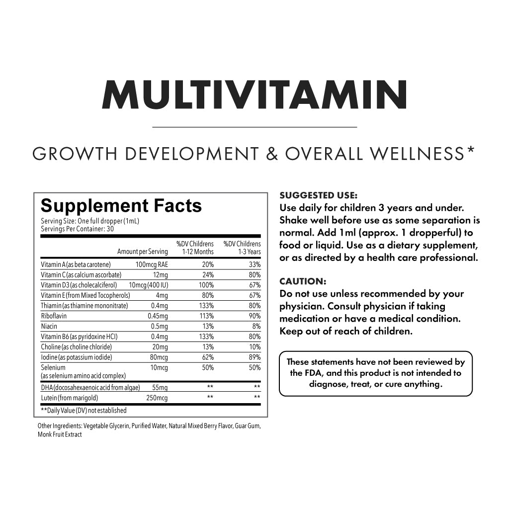 BN Kids Multivitamin Drops Nutritional Facts