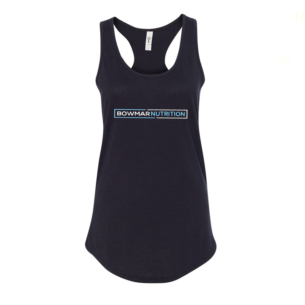 Women's Black Racerback Tank | Bowmar Nutrition