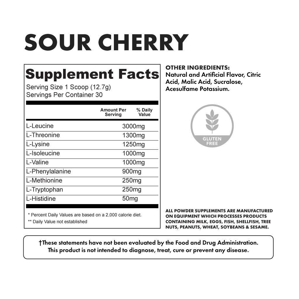 Essentials Sour Cherry 30 servings - Nutritional Facts