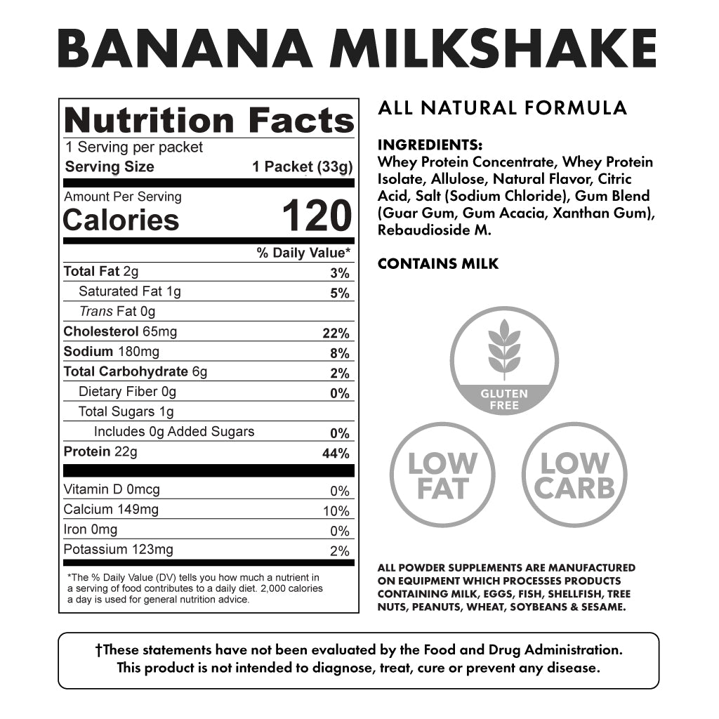 Protein Banana Sample - Nutritional Facts
