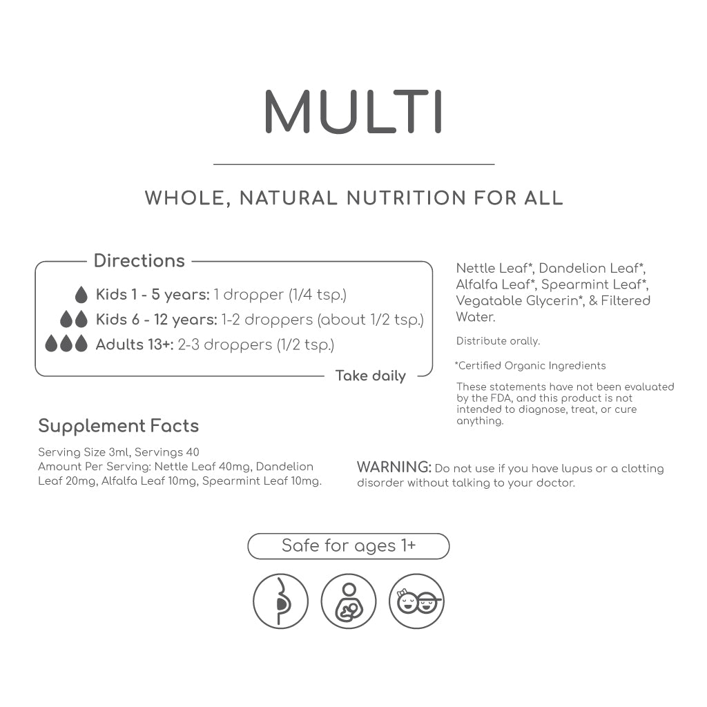 Multivitamin Liquid Drops - Nutritional Facts Bowmar Nutrition