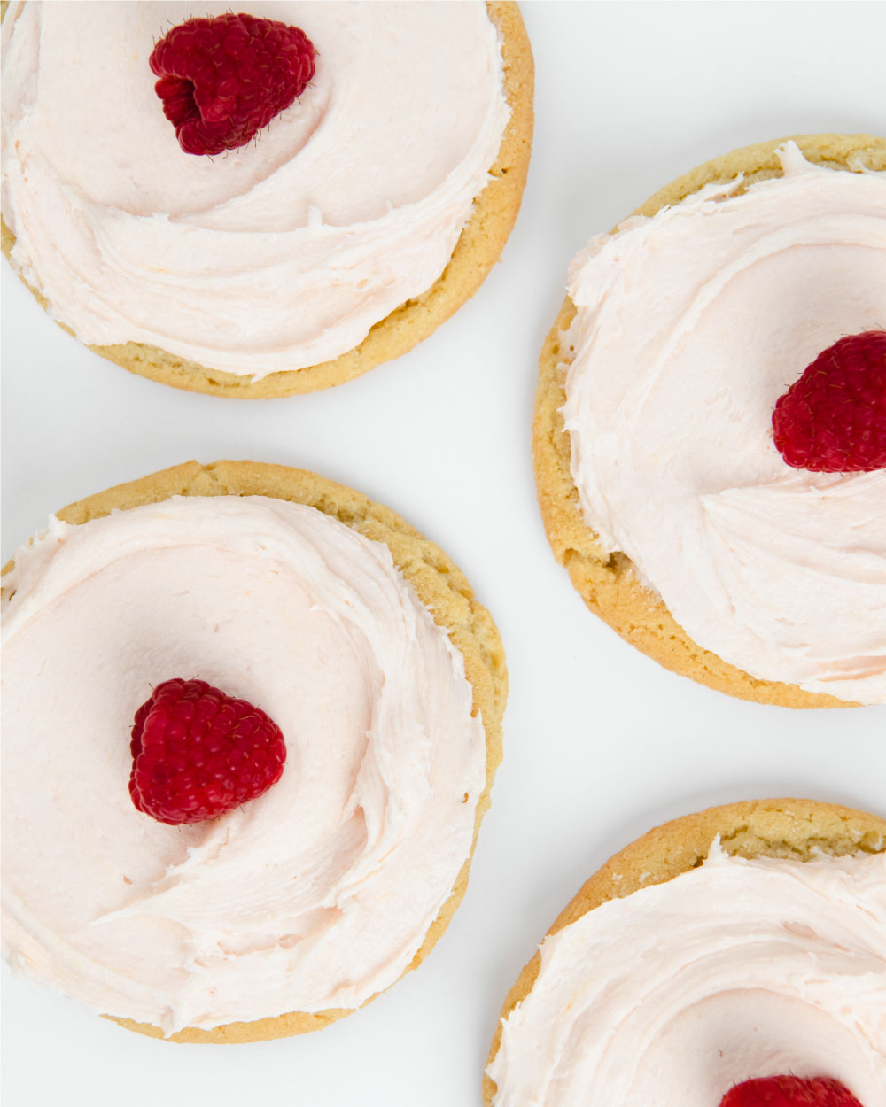 Raspberry Peach Frosted Sugar Cookies