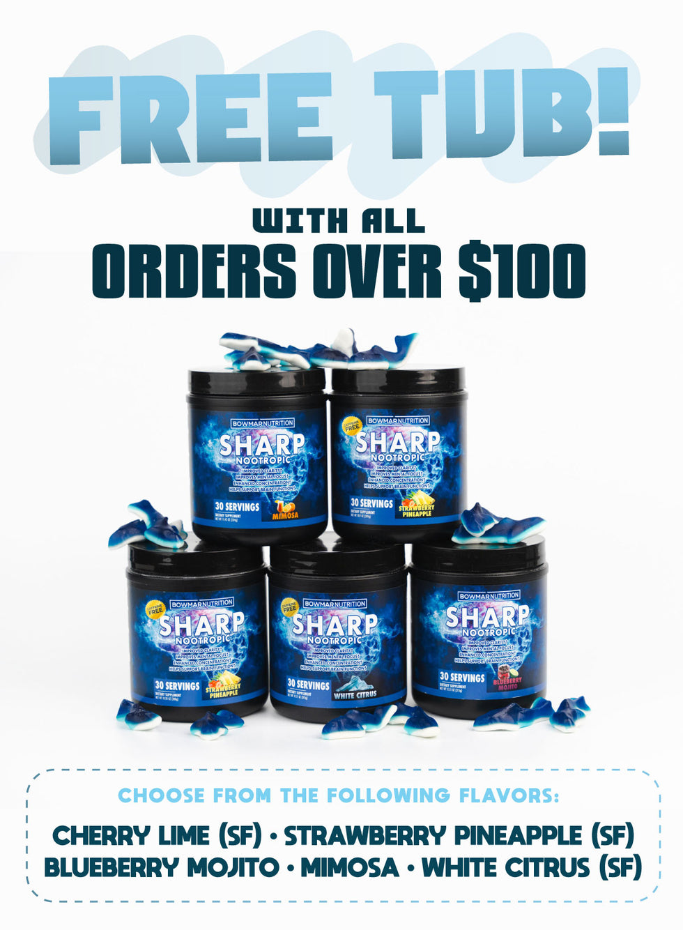 free tub on orders over $100