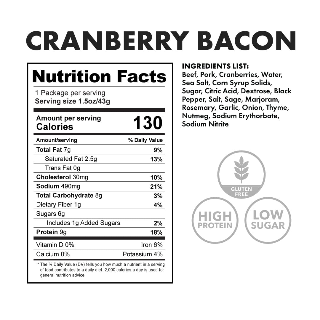 cranberry bacon nutritional facts