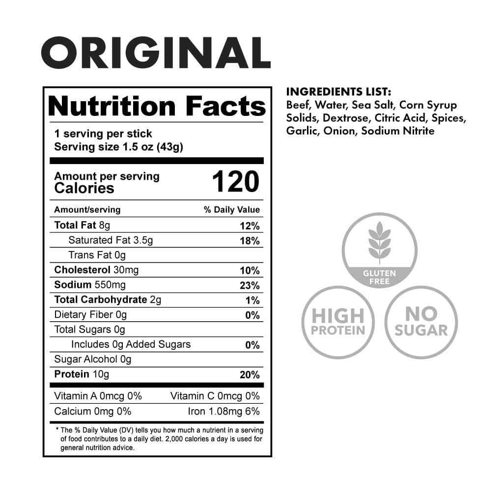 original - nutritional facts