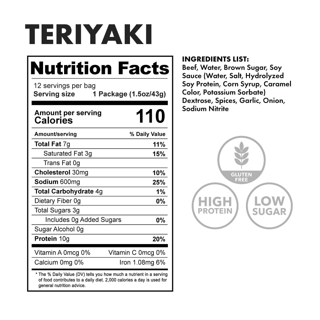 teriyaki - nutritional facts