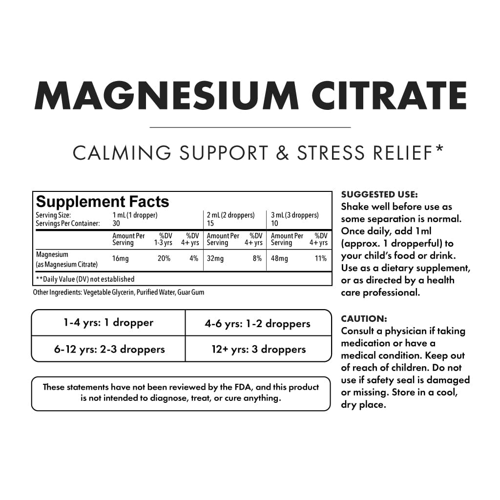 Magnesium Citrate - Supplement Facts