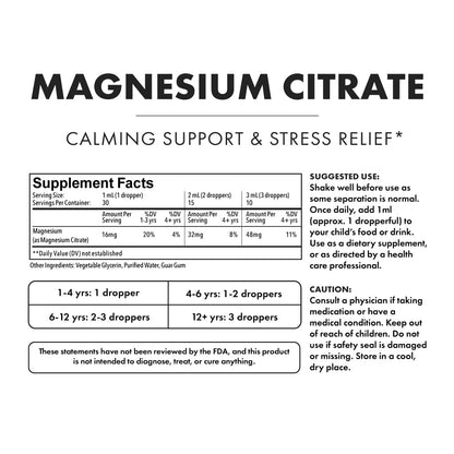 Magnesium Citrate - Supplement Facts