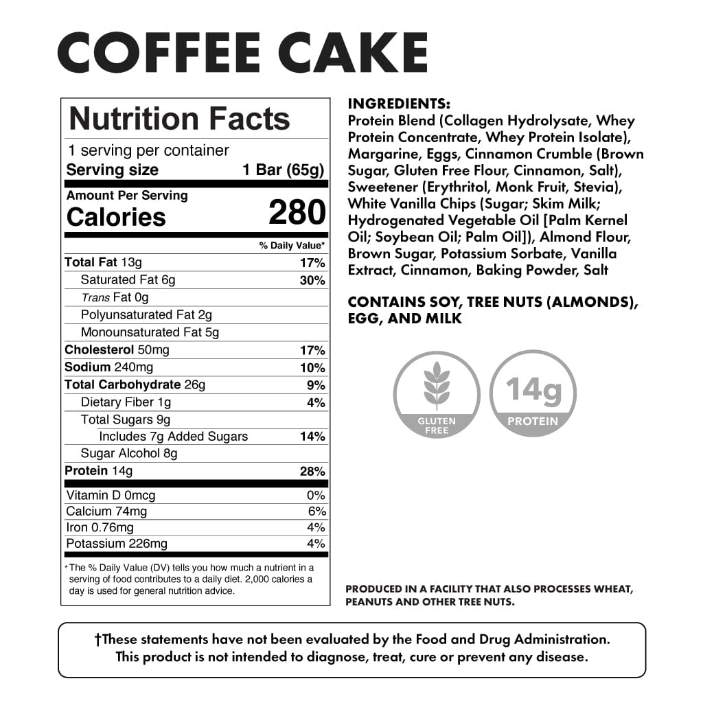 Protein Coffee Cake - Nutritional Facts