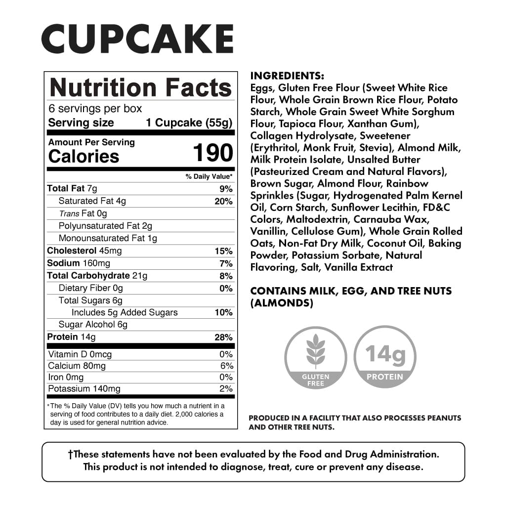 protein cupcake - nutritional facts