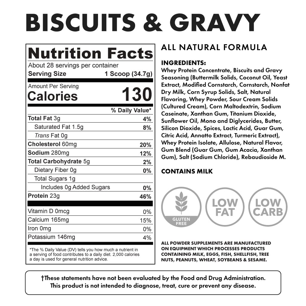 biscuits and gravy - nutritional facts