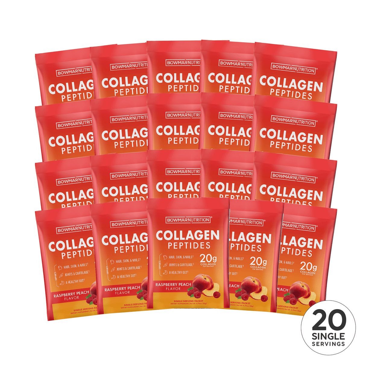 raspberry peach collagen - sample 20 pack