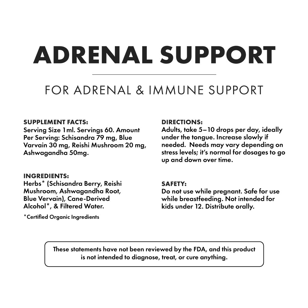 Adrenal Support Tincture Bowmar Nutrition - Facts