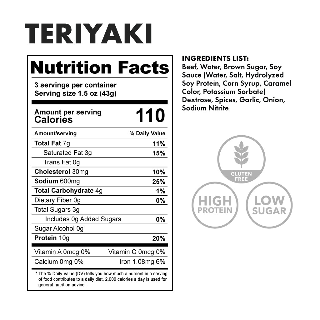 Meat Bites Teriyaki Bag - Nutritional Facts