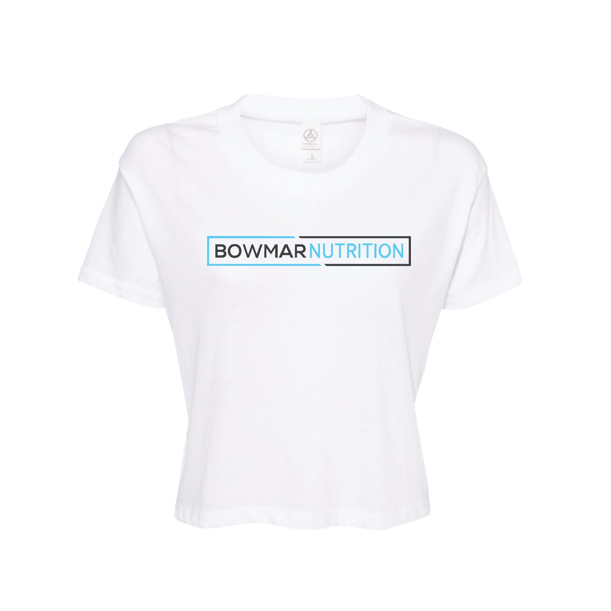 WOMENS WHITE CROP TEE – Bowmar Nutrition