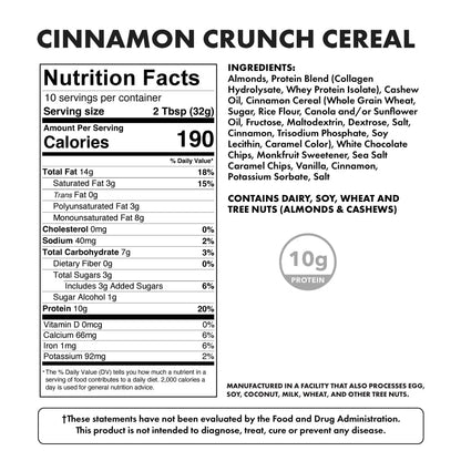 High Protein Nut Butter Cinnamon Crunch Cereal - Nutritional Facts