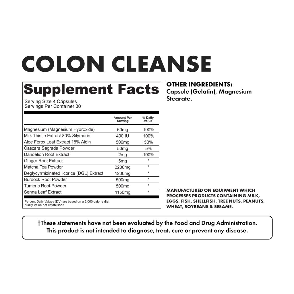 Colon Cleanse - Supplement Facts | Bowmar