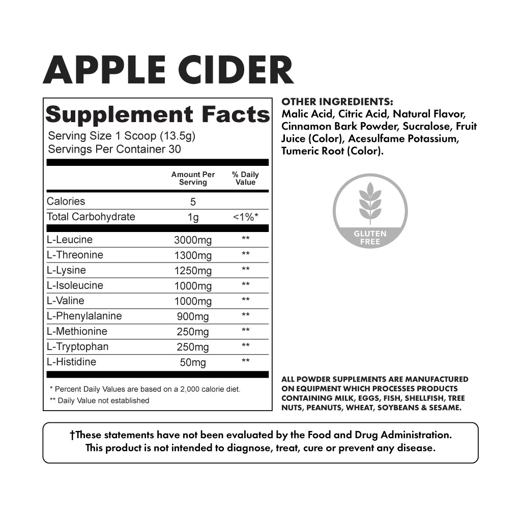 Essentials Apple Cider 30 servings - Nutritional Facts