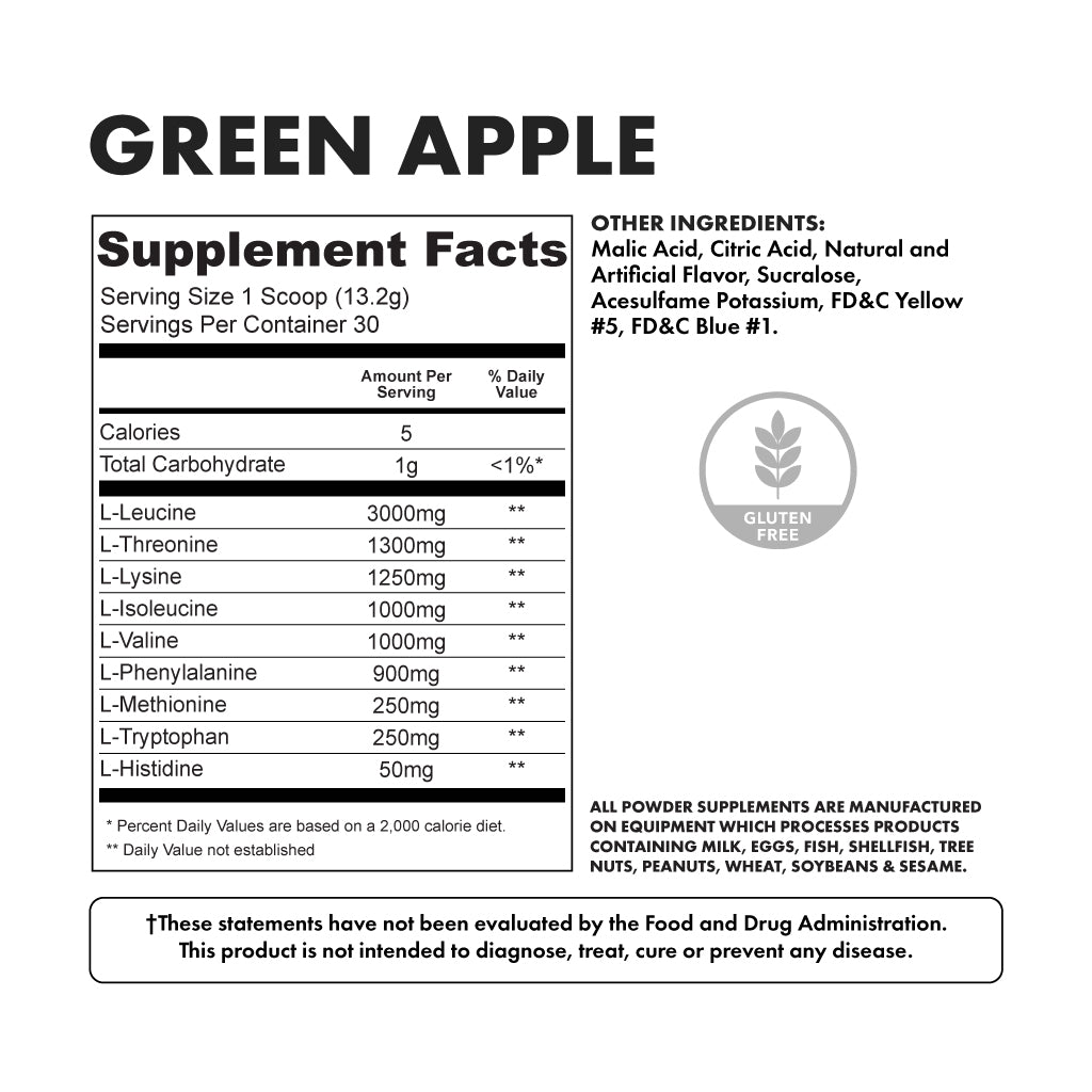 Essentials Green Apple 30 servings - Nutritional Facts