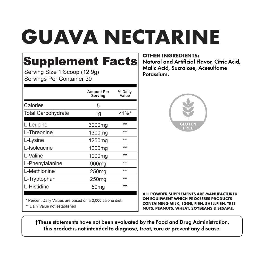 Essentials Guava Nectarine 30sv - Nutritional Facts