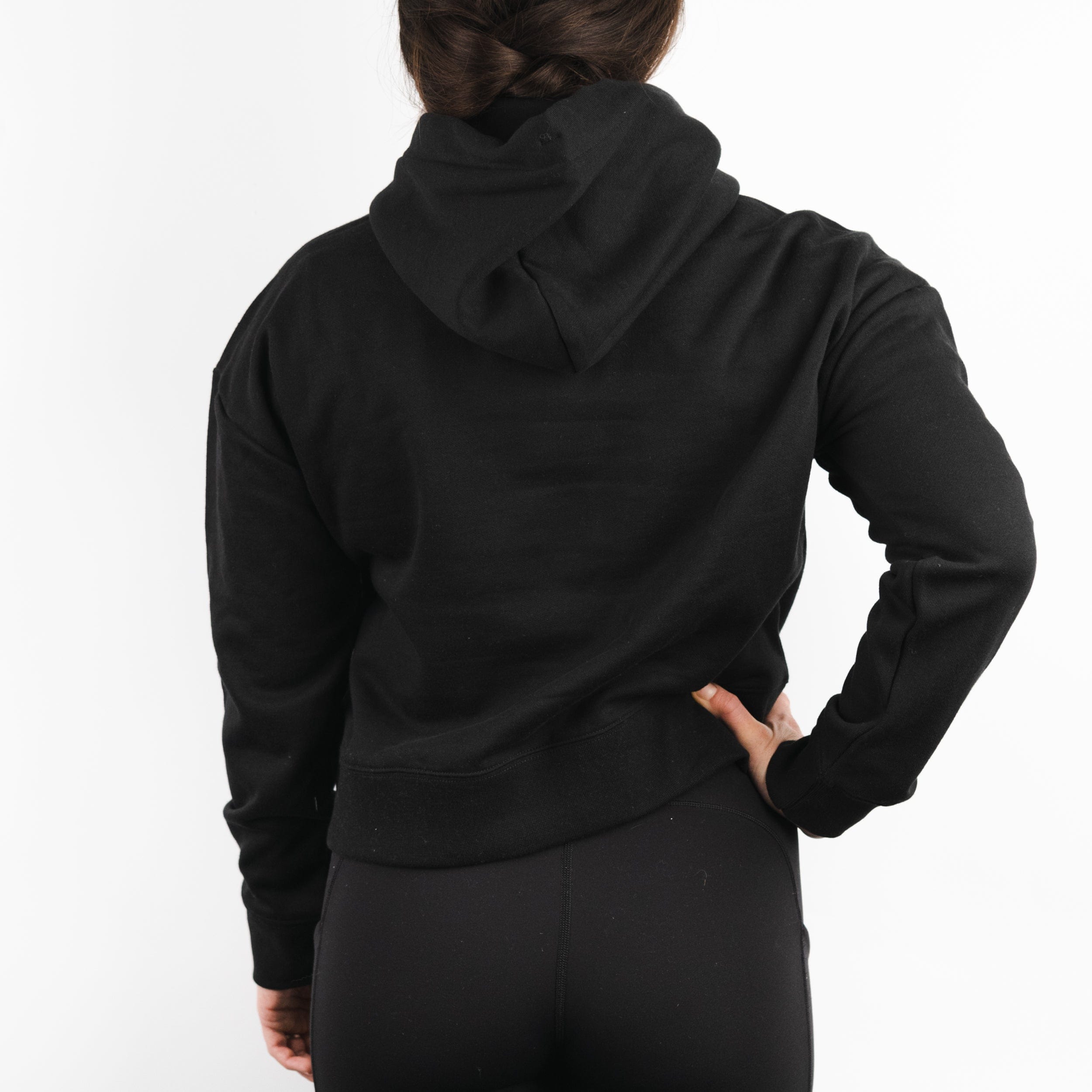 Black Cropped Hoodie - Bowmar