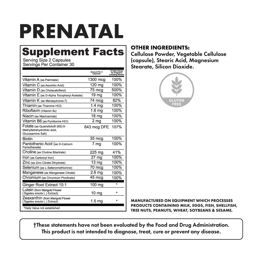 Prenatal Multivitamin - Supplement Facts