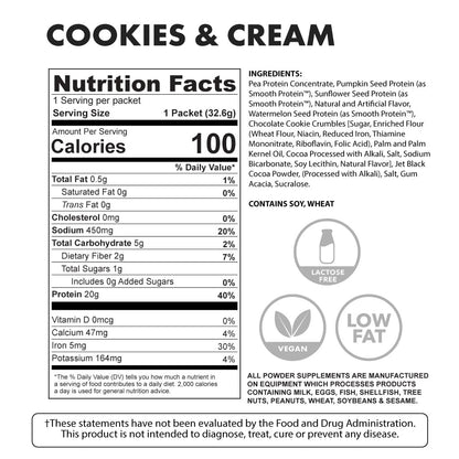 vegan cookies cream protein - ingredients