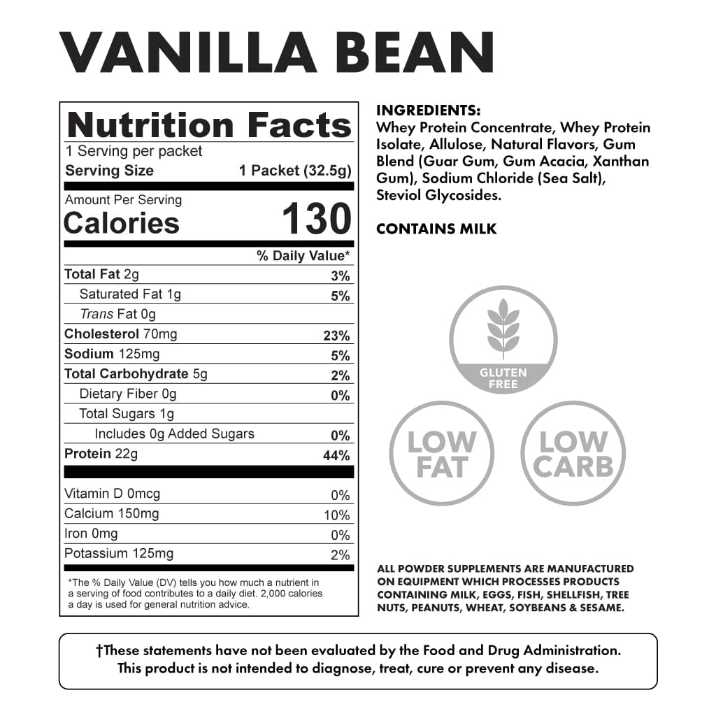 vanilla bean protein - ingredients