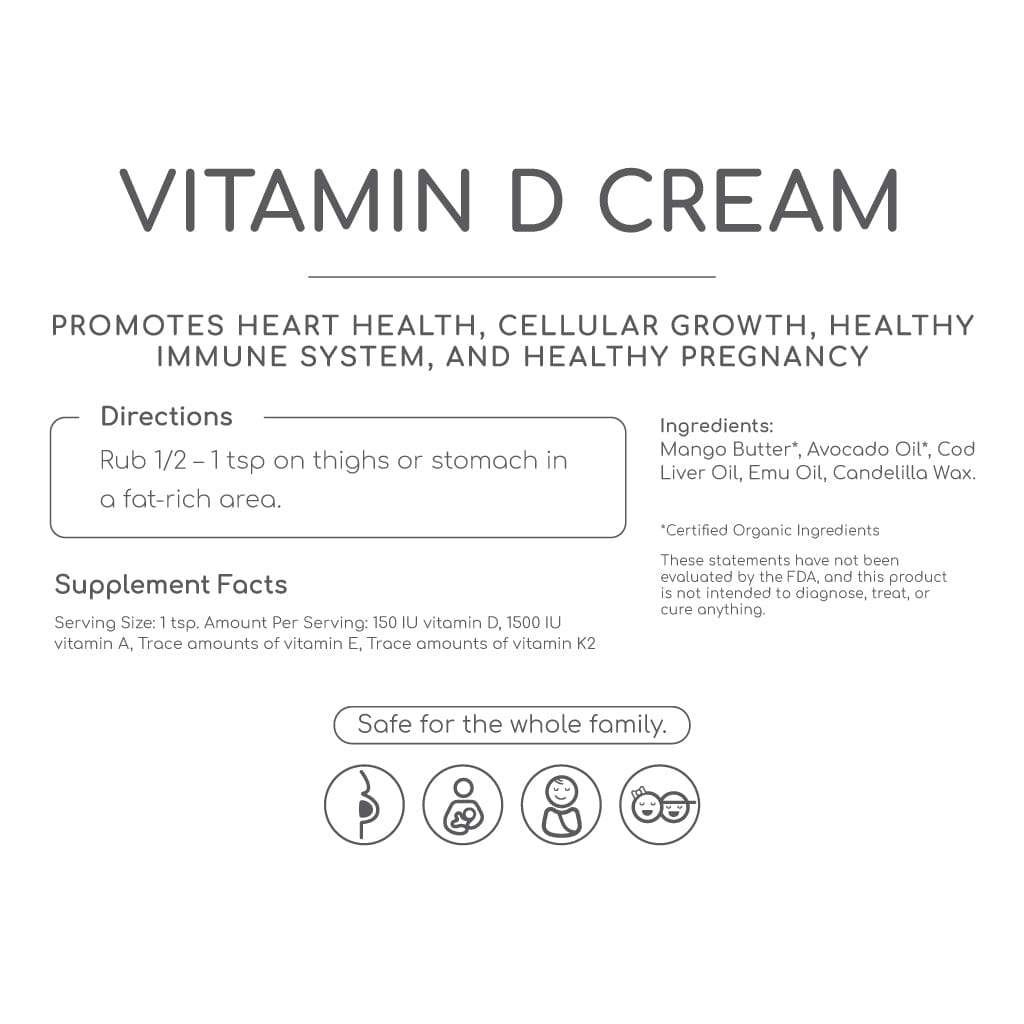 Vitamin D Cream - Non-GMO, USA Made Bowmar Nutrition