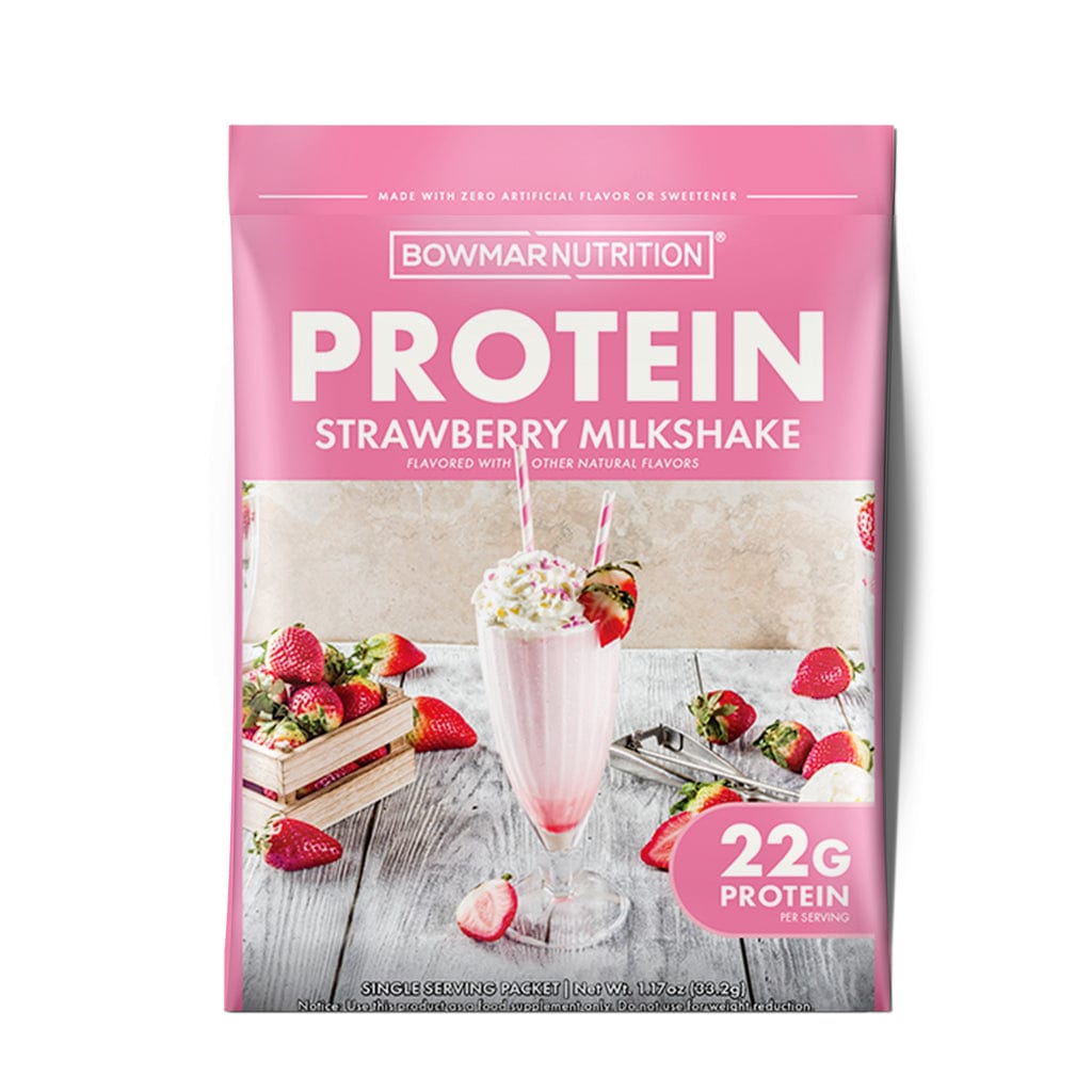 protein strawberry milkshake sample